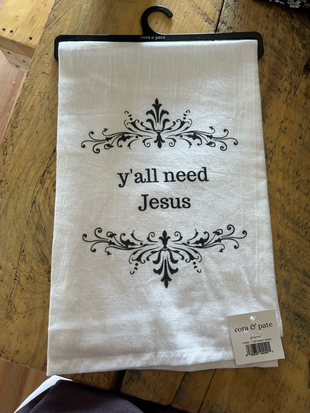 White 'Y'all Need Jesus' Decorative Kitchen Towel